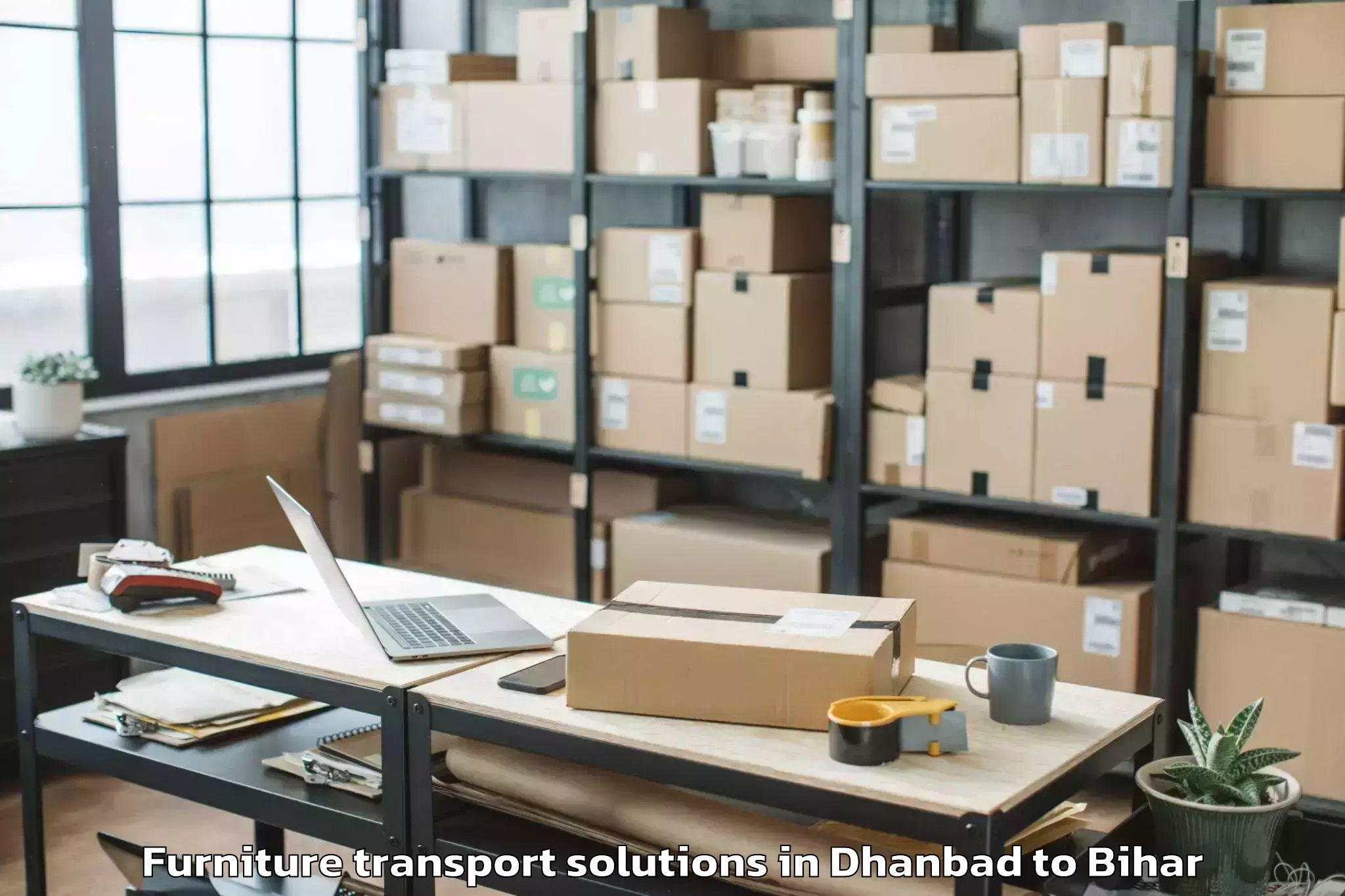 Book Dhanbad to Cheria Bariarpur Furniture Transport Solutions Online